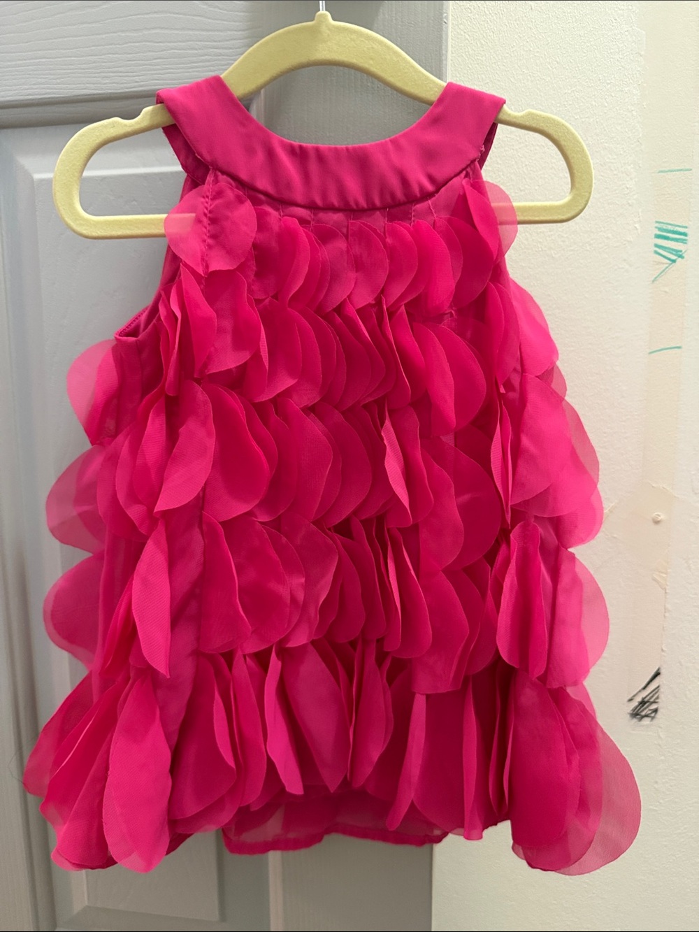Cherokee Hot Pink Petal-Trimmed Sleeveless Dress